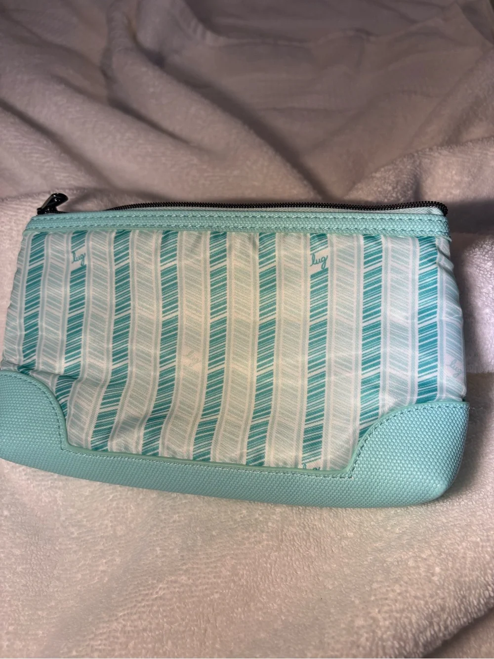 lug Aqua Striped Cosmetic Zip Pouch